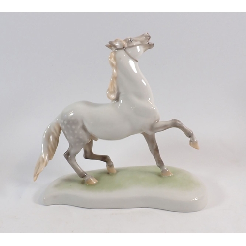 150 - A Herend porcelain white horse, 17cm high