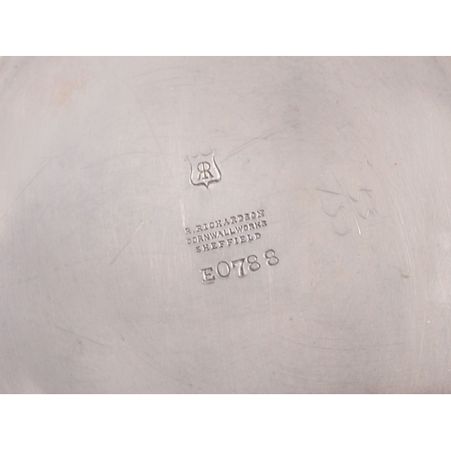 195 - A group of silver plate including a four piece tea set, by R. Richardson Cornwall Works and a six bo... 