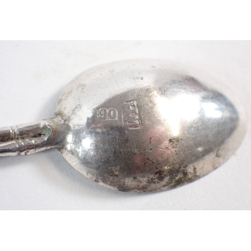 222 - Five white metal teaspoons with bamboo stems, stamped 90 WH, 55g