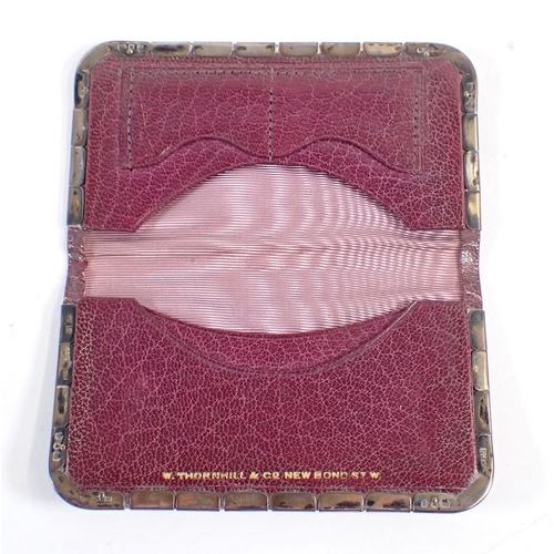229 - A W Thernhill & Co leather stamp and card wallet with silver mounts, London 1894 by G H Jones & Co. ... 