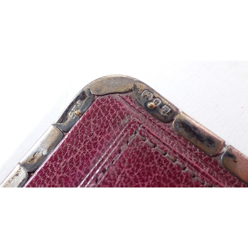 229 - A W Thernhill & Co leather stamp and card wallet with silver mounts, London 1894 by G H Jones & Co. ... 