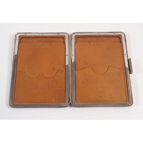 230 - A Victorian green leather silver mounted wallet by Henry Williamson Ltd, Birmingham 1876, 14cm long