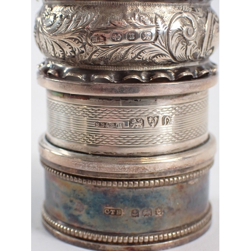 234 - Nine silver napkin rings, 222g