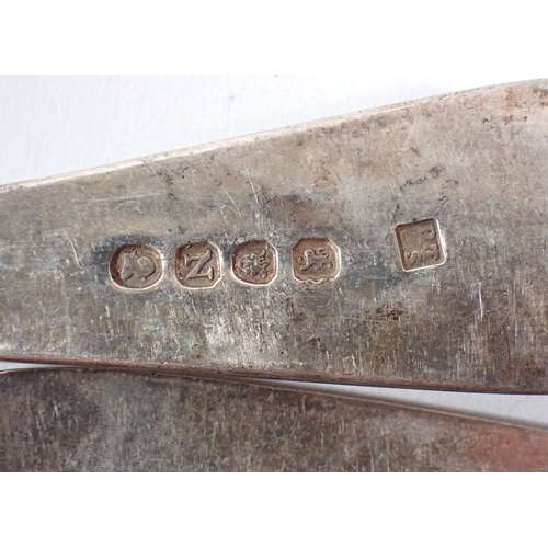 235 - Two Georgian silver tablespoons and a silver plated ladle, one silver tablespoon being John Onset, E... 