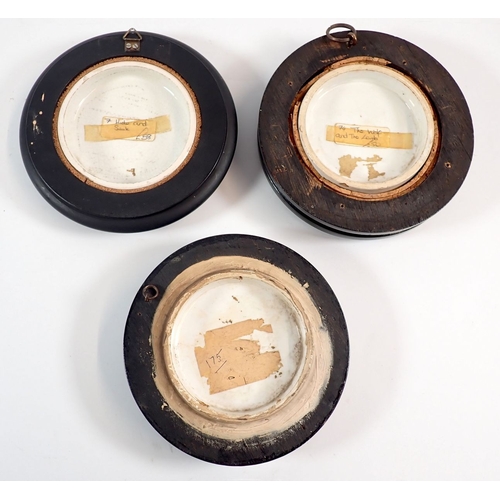 3 - Three framed Pratt Ware lids including Hide and Seek, The Wolf and the Lamb and Dr Johnson