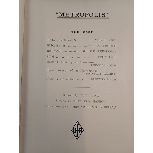 455 - A Metropolis original film programme - premier presentation at Marble Arch Pavillion London, Monday ... 