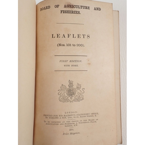 459 - First Edition Board of Agriculture and Fisheries leaflets 101-200 printed for His Majesty's Statione... 