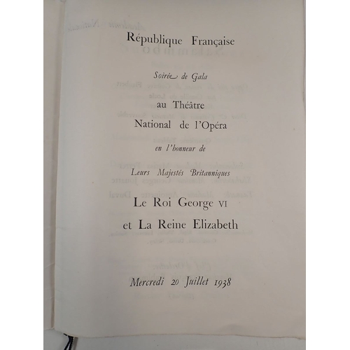 468 - A French Art Deco Opera Gala programme for King George VI and Queen Elizabeth, 38cm