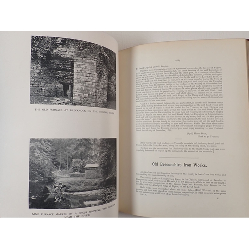 491 - A pair of red marble and leather bound books Historical Memoranda of Breconshire by John Lloyd, 1903... 