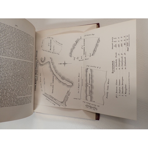 491 - A pair of red marble and leather bound books Historical Memoranda of Breconshire by John Lloyd, 1903... 