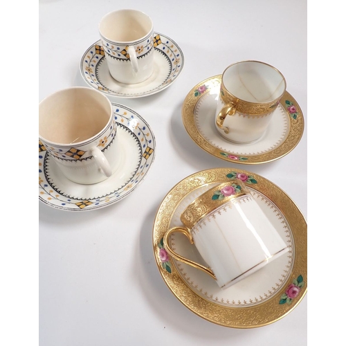 52 - Two part coffee sets including Tams Ware and Paragon together with other coffee cans and saucers inc... 