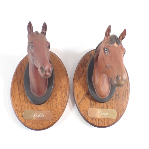 6 - Two Beswick small horse head plaques, 'Troy' and 'Arkle' 15cm