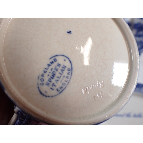 24 - A collection of Copeland Spode Italian 'Auld Lang Syne' items including two teapots, jug and two han... 