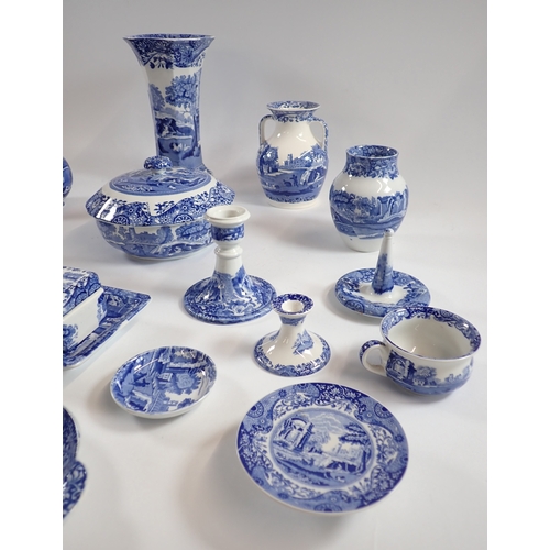 27 - A collection of Copeland Spode Italian including vases, tureen, trinket dishes and pots, candlestick... 