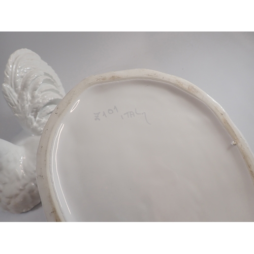 30 - An Italian cockerel egg crock, 31cm tall