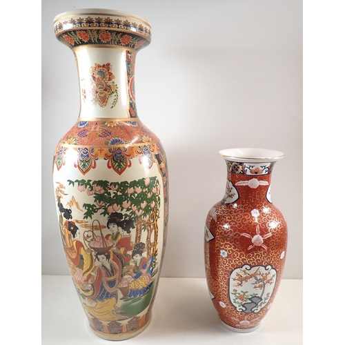 36 - Two large Chinese floor vases, tallest 59cm