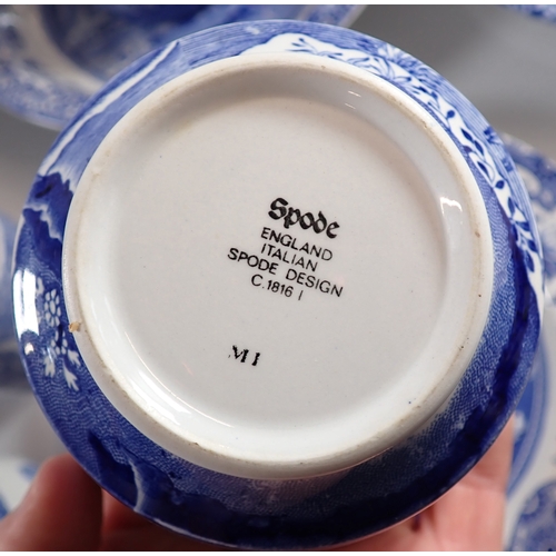 44 - A collection of Spode blue Italian including two Copeland Spode bowls with impressed marks to base, ... 