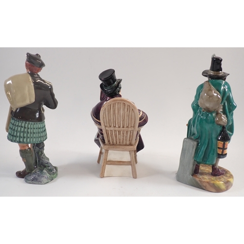 46 - Three Royal Doulton figures - The Coachman HN2282, The Laird HN2361 and The Mask Seller HN2103