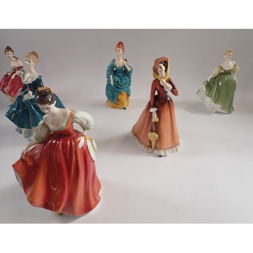 49 - A group of six Royal Doulton figures including HN2163, HN2229, HN2461, HN2193, HN2705 and HN2832