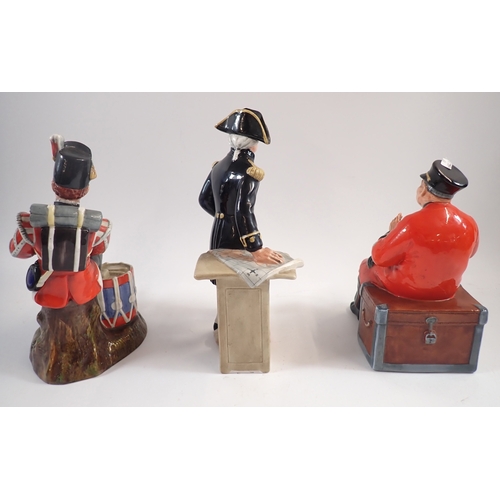 50 - Three Royal Doulton military figures - The Captain HN2260, Drummer Boy HN2679 and Past Glory HN2484
