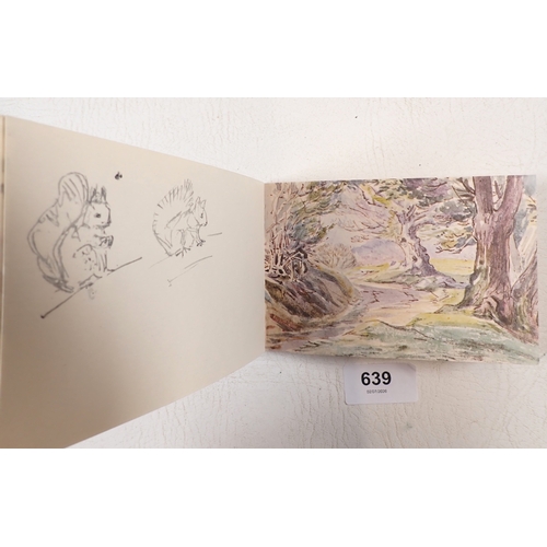 639 - A pocket watercolour and pencil sketch book