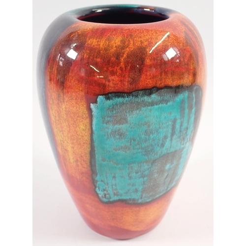11 - A Poole Pottery volcano vase, 17cm