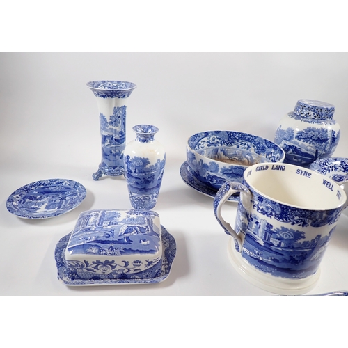17 - A collection of Copeland Spode Italian including large twin handled 'Auld Lang Syne' loving cup, han... 