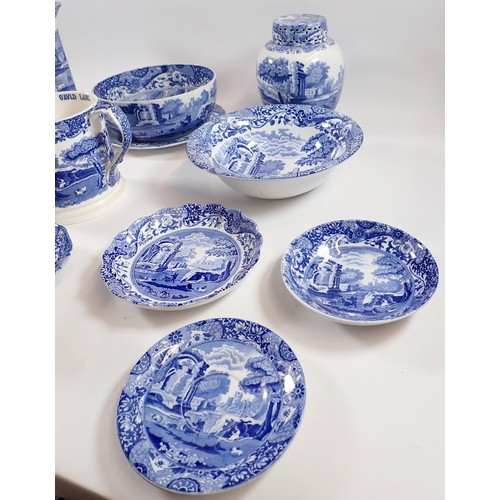 17 - A collection of Copeland Spode Italian including large twin handled 'Auld Lang Syne' loving cup, han... 