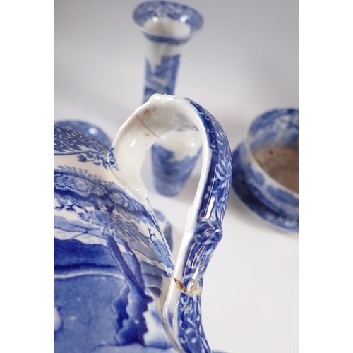 17 - A collection of Copeland Spode Italian including large twin handled 'Auld Lang Syne' loving cup, han... 