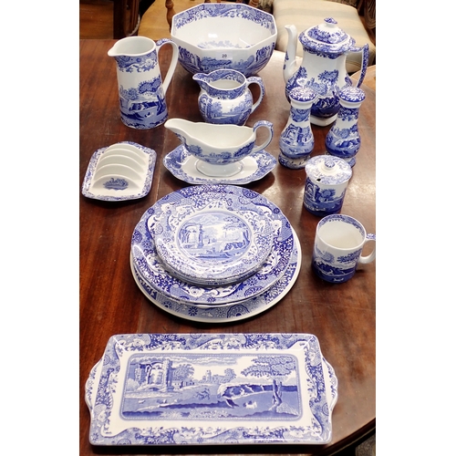 20 - A group of Spode Italian including two dinner and four salad plates, salt and pepper, coffee pot, ju... 