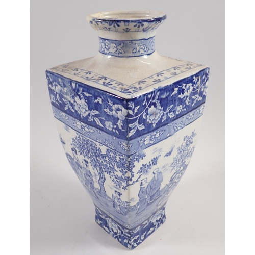 23 - A Marino blue and white jug by G Phillips, Longport, a Chinese vase 45cm plus another vase a/f