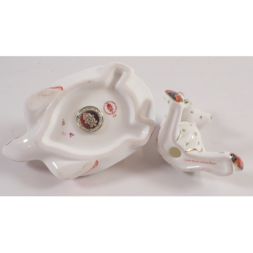 30 - Two Royal Crown Derby paperweights including teddy bear and turtle, 12cm long, boxed