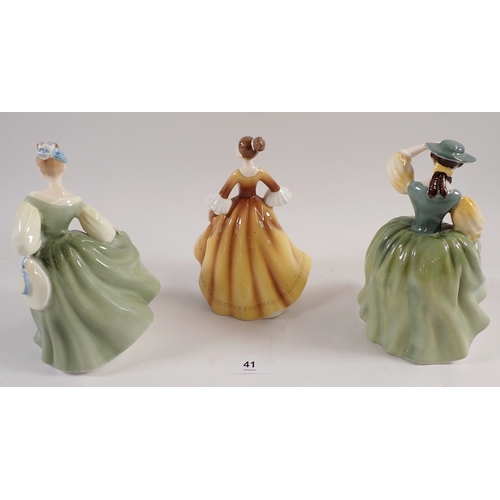 41 - Three Royal Doulton figurines to include Buttercup HN 2309, Fair Lady HN 2193 and Stephanie HN 4861