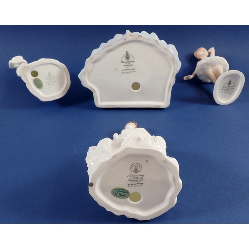 42 - A Royal Doulton figure group to include Daydreams HN1731 and three others, tallest 16cm