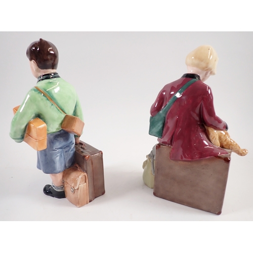 47 - Two Royal Doulton Children of the Blitz - The Boy Evacuee and The Girl Evacuee with COA
