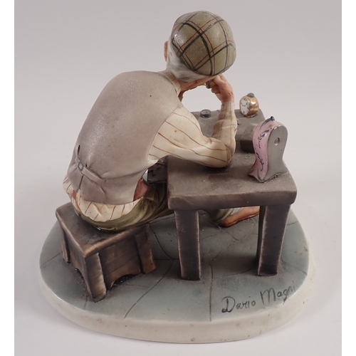48 - A Capodimonte figure of a watch maker by Dario Magni, 19cm high