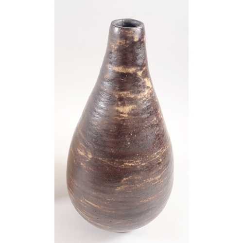 56 - A pottery castle - 25 x 19cm, a Japanese blue saki set, two Studio pottery vases and a tray