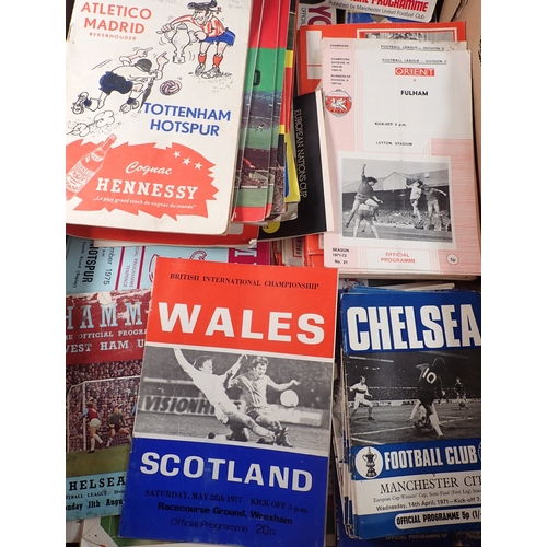 648 - A group of football programmes and sporting ephemera including Atletico Madrid v Tottenham Hotspur 1... 
