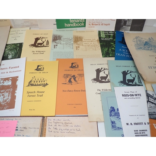 657 - A box of local interest booklets and ephemera including a Newent autograph book
