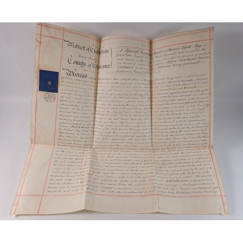 665 - A small group of Victorian deeds etc.