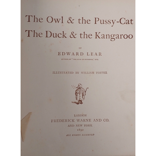 693 - The Owl and the Pussy Cat and The Duck and the Kangaroo by Edward Lear, illustrated by William Foste... 