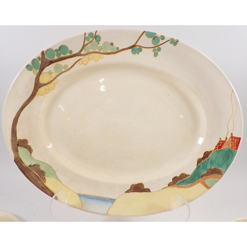 8 - A small group of Clarice Cliff Bizarre ware in the Secrets pattern comprising two meat plates, two s... 