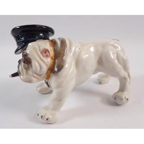 14 - A Crown Devon Fieldings model of a bulldog, smoking a cigar and wearing a Naval cap (Churchill), 11.... 