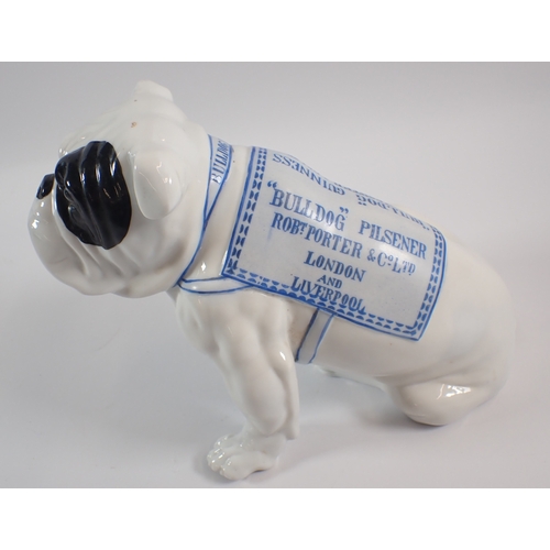 15 - A rare Bulldog wearing advertising banner for Robert Porter & Co Ltd Beer 'Bull Dog Guinness & Bull ... 