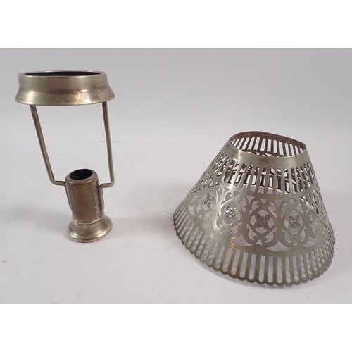 227 - Four candle mounts and silver plated shades 12cm high