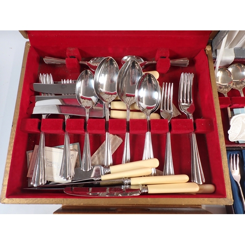 234 - A collection of silver plated cutlery including a part canteen by Ashberry, etc
