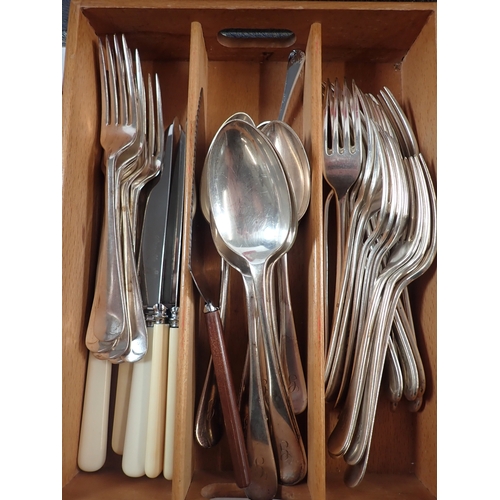 234 - A collection of silver plated cutlery including a part canteen by Ashberry, etc