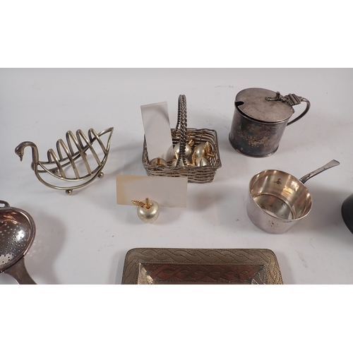 237 - A small group of silver plated items and a white metal Nigerian dish by Aikin Amadu Kano