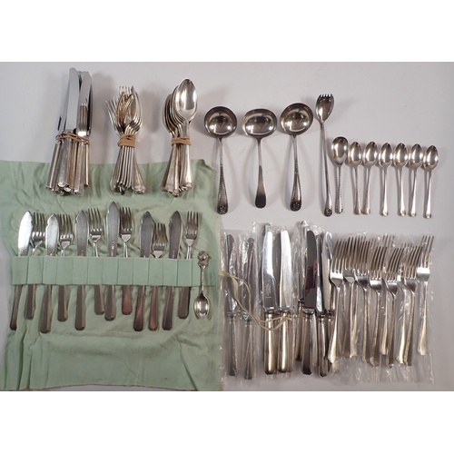 239 - A Mappin & Webb silver plated cutlery set (some later pieces unused) plus various other silver plate... 