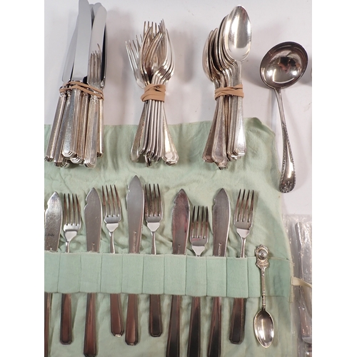 239 - A Mappin & Webb silver plated cutlery set (some later pieces unused) plus various other silver plate... 